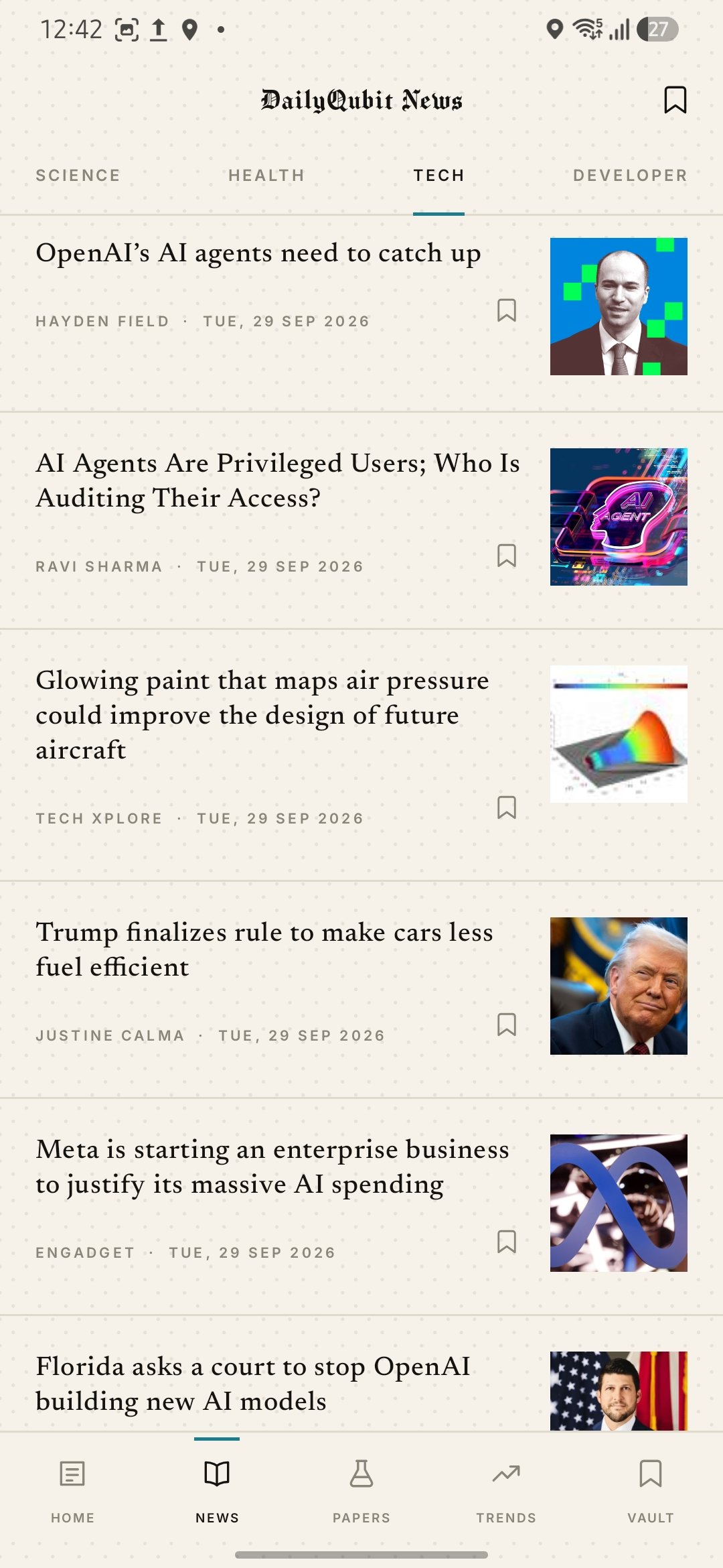 Daily Qubit app screenshot